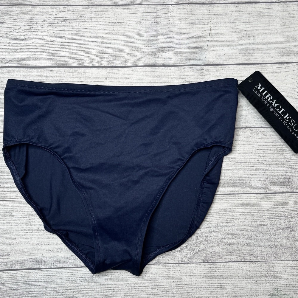 Miraclesuit Basic Pant Swim Bikini‎ Bottoms Size 16 Midnight Blue Modest NWT